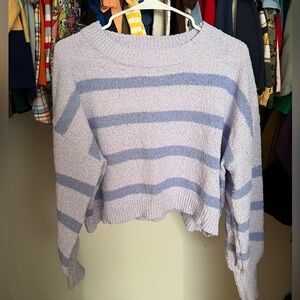 Lavender Striped Women's Sweater